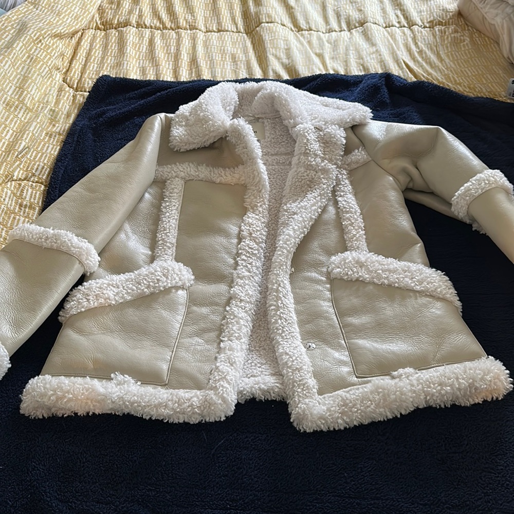 Urban Outfitters Jackets & Coats Uo Willa Faux Leather Sherpa Jacket